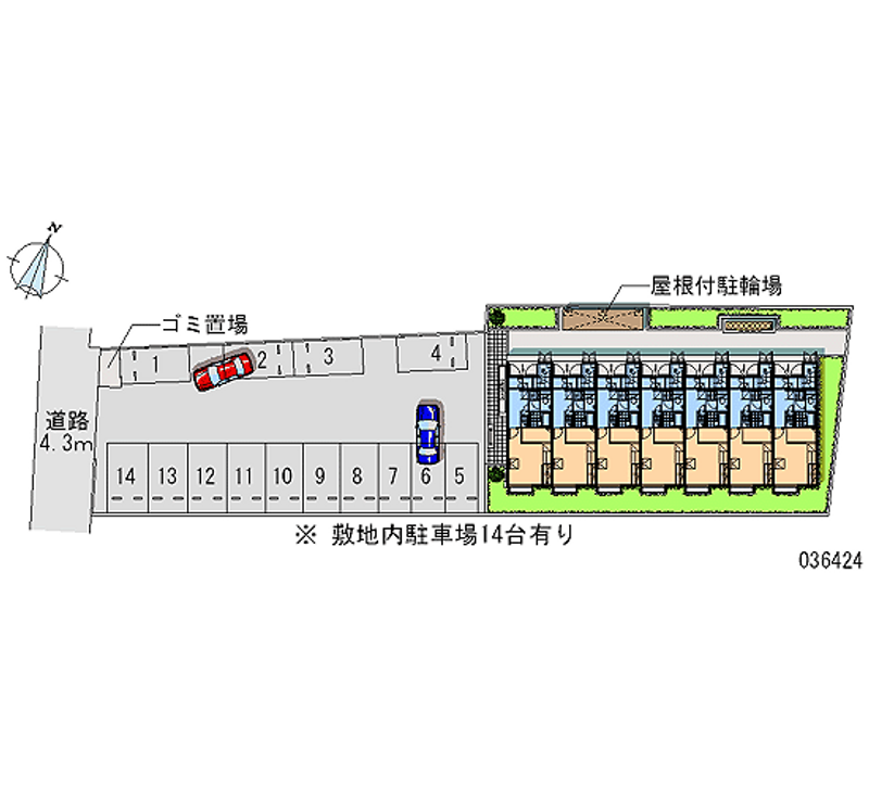 レオパレスピースフルハウスⅡ 月極駐車場