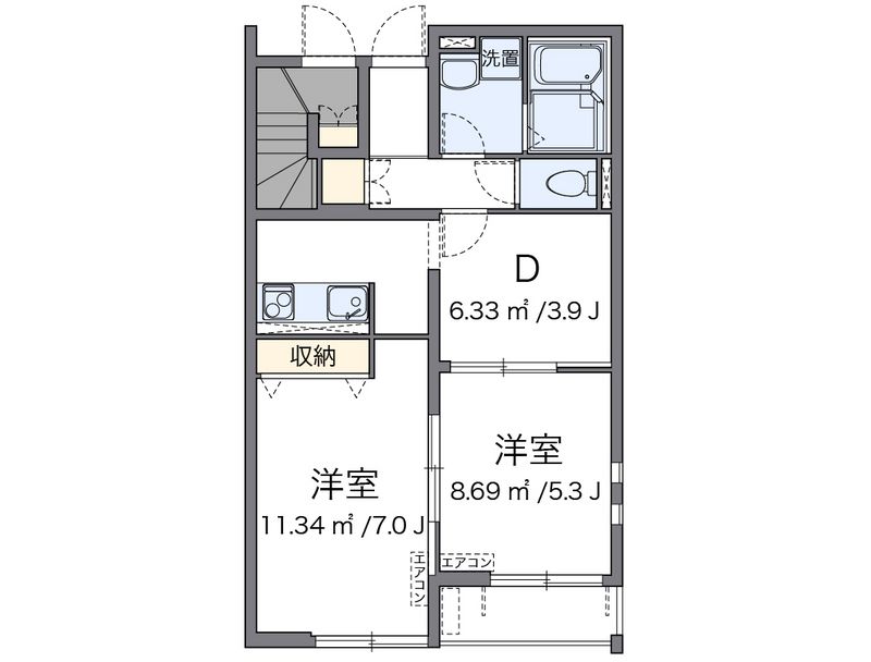 クレイノＲＥＳＴ　清知 間取図