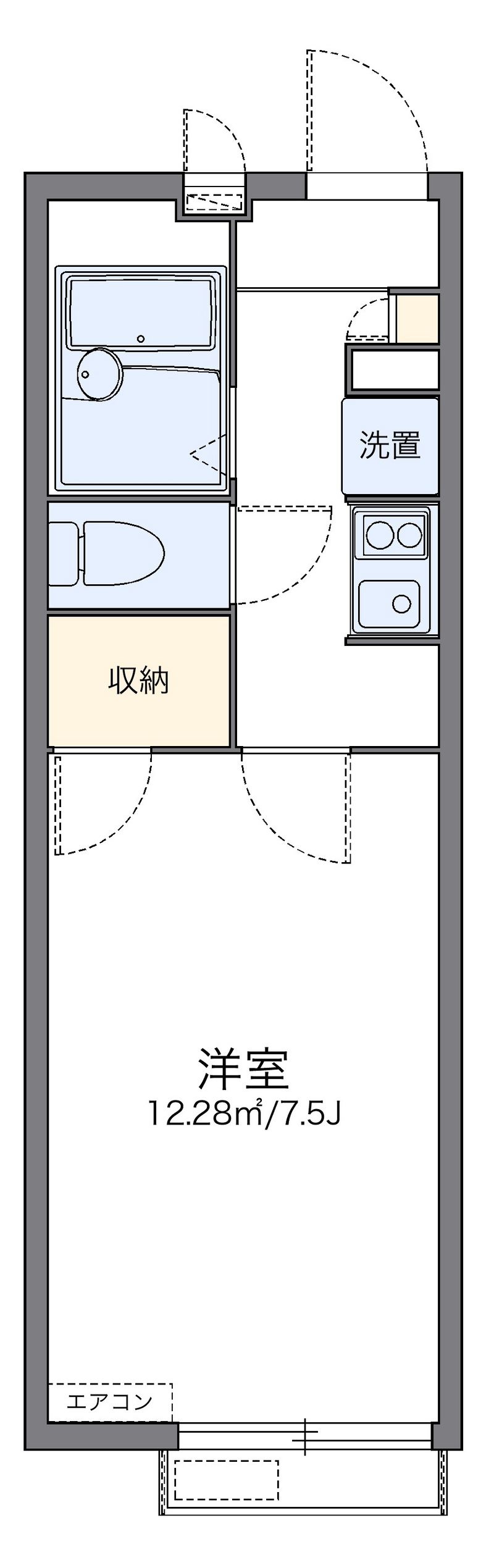 レオパレスポートデュヒロ 間取図