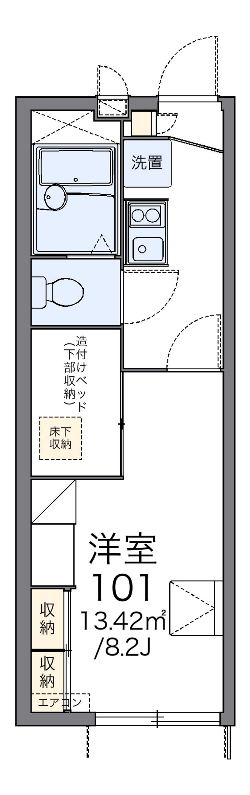 レオパレスブルースカイ 間取図