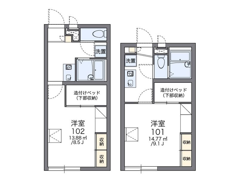 レオパレスつきのき 間取図