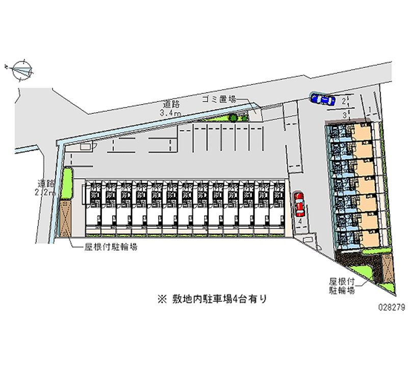 レオパレス庄五郎　弐番館 月極駐車場