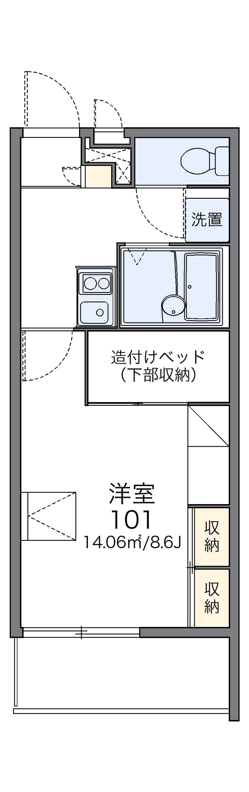 レオパレスシード上堂Ⅱ 間取図