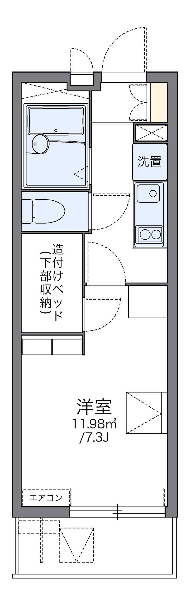 レオパレスパークタウン北斗 間取り