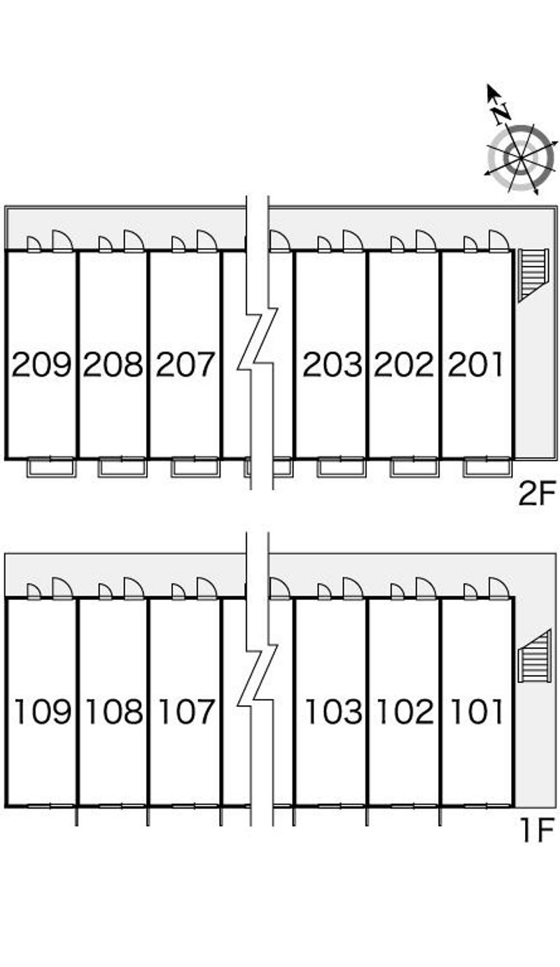 レオパレスポートリーファームⅡ 間取配置図
