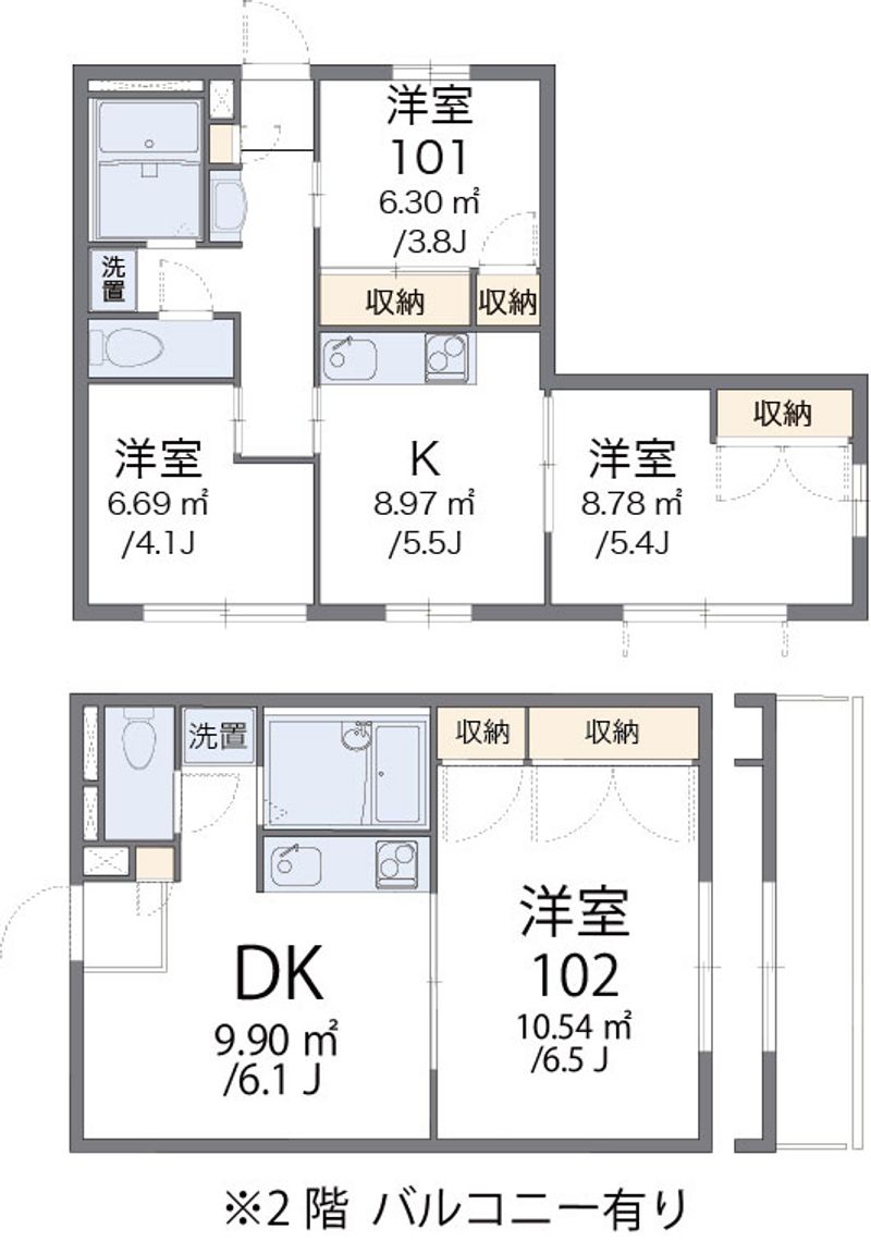 レオパレスクレベール 間取図