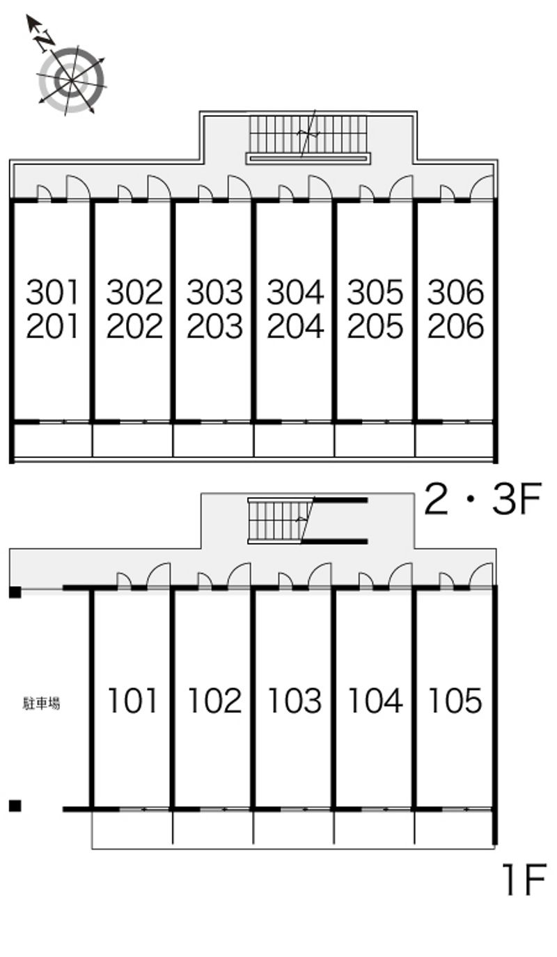 レオパレス東海学園 間取配置図
