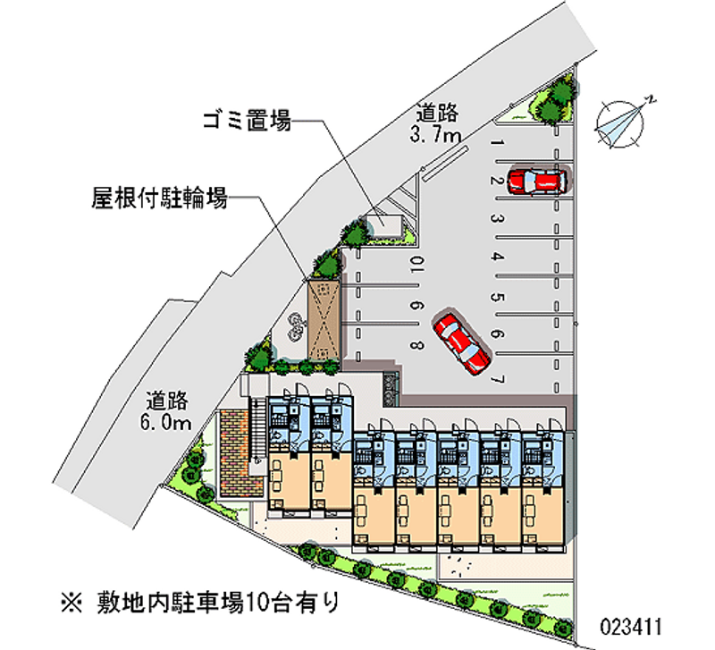 レオパレスサウスヒルパレス 月極駐車場