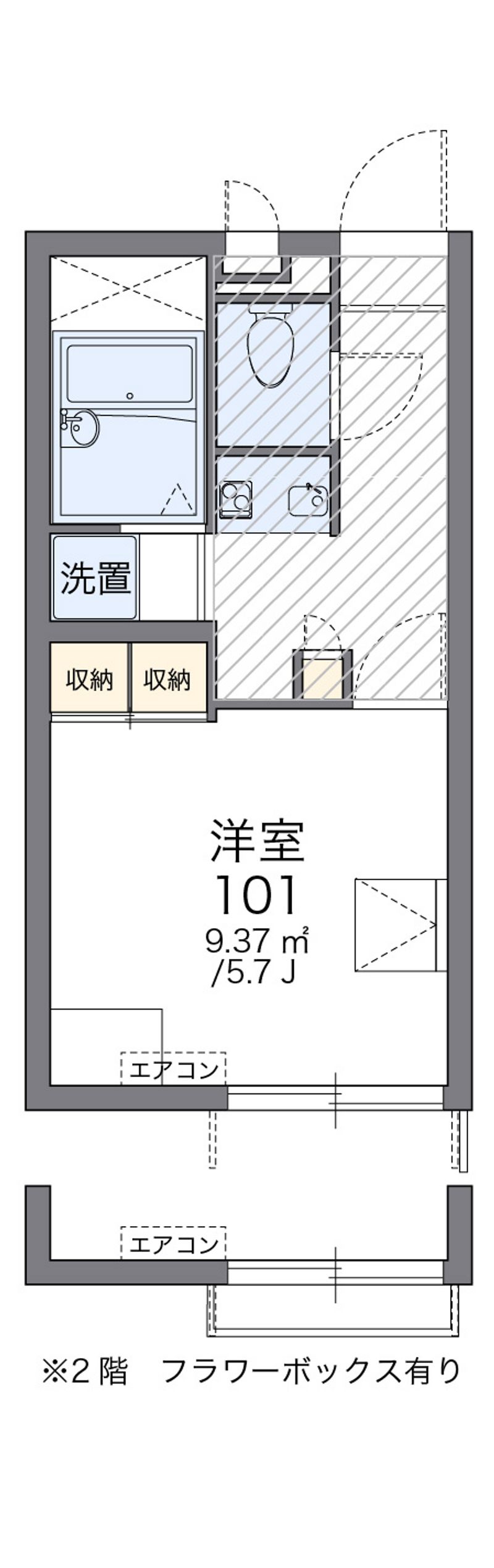 レオパレスクローバー 間取図
