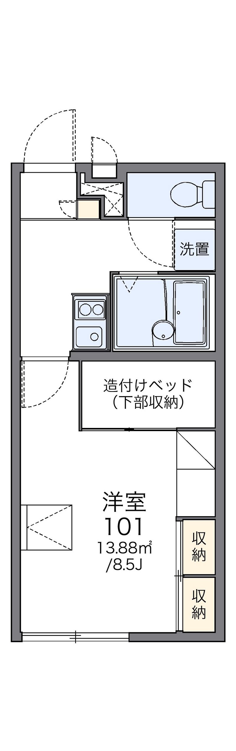 レオパレスラフォーレ倉吉 間取図