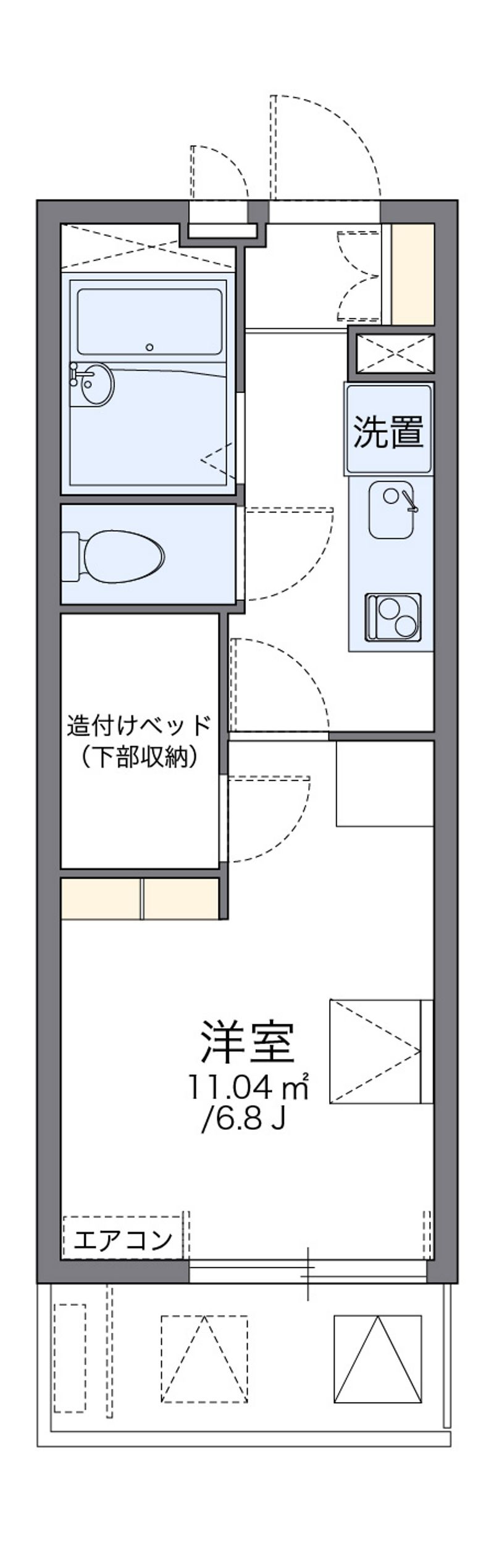 レオパレスミダスコート古曽部 間取図