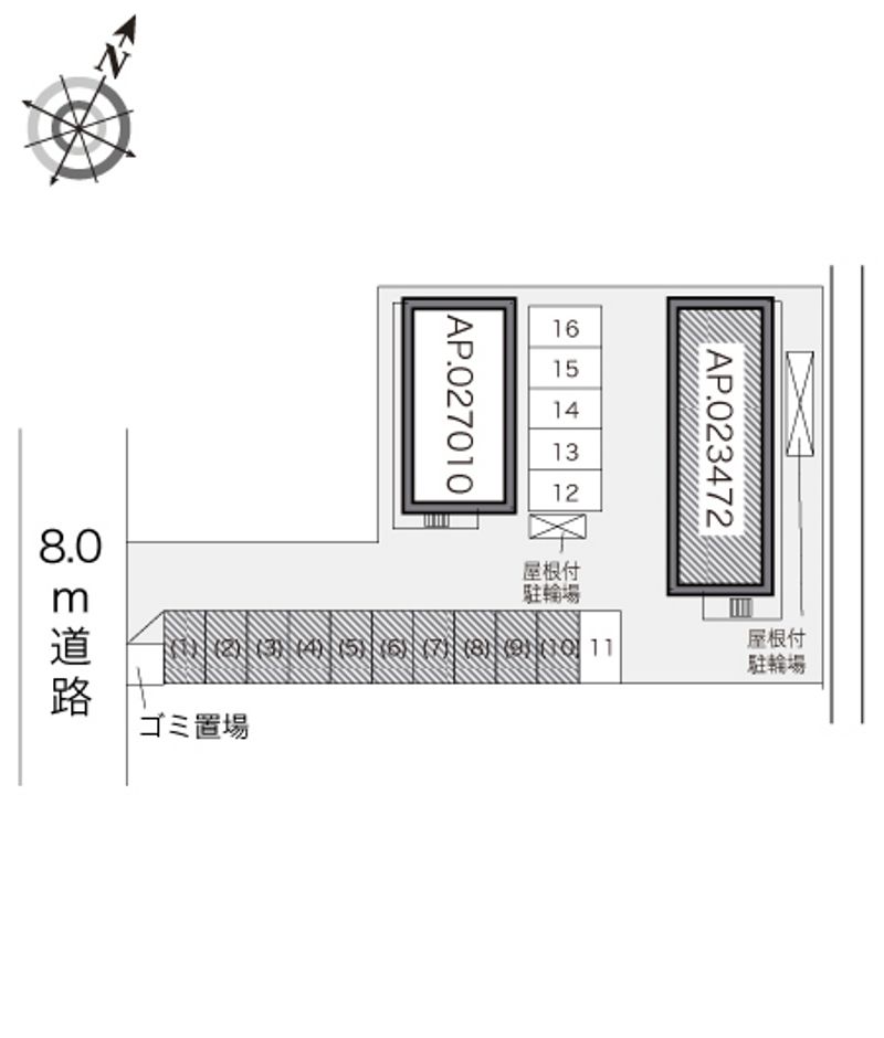 レオパレスＬｉｎｄｅｎｂａｕｍ 配置図