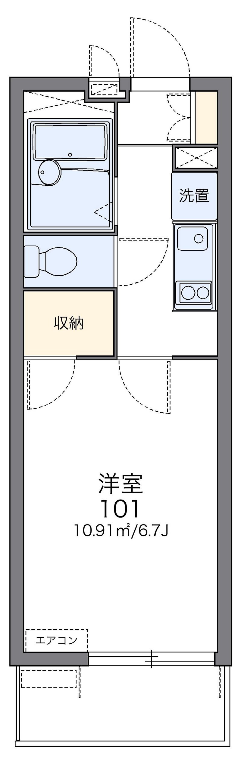 レオパレスひすい 間取図
