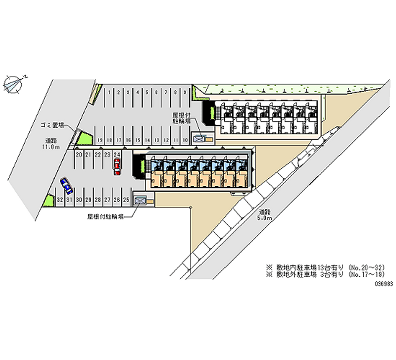 レオパレス三田Ｄ館 月極駐車場