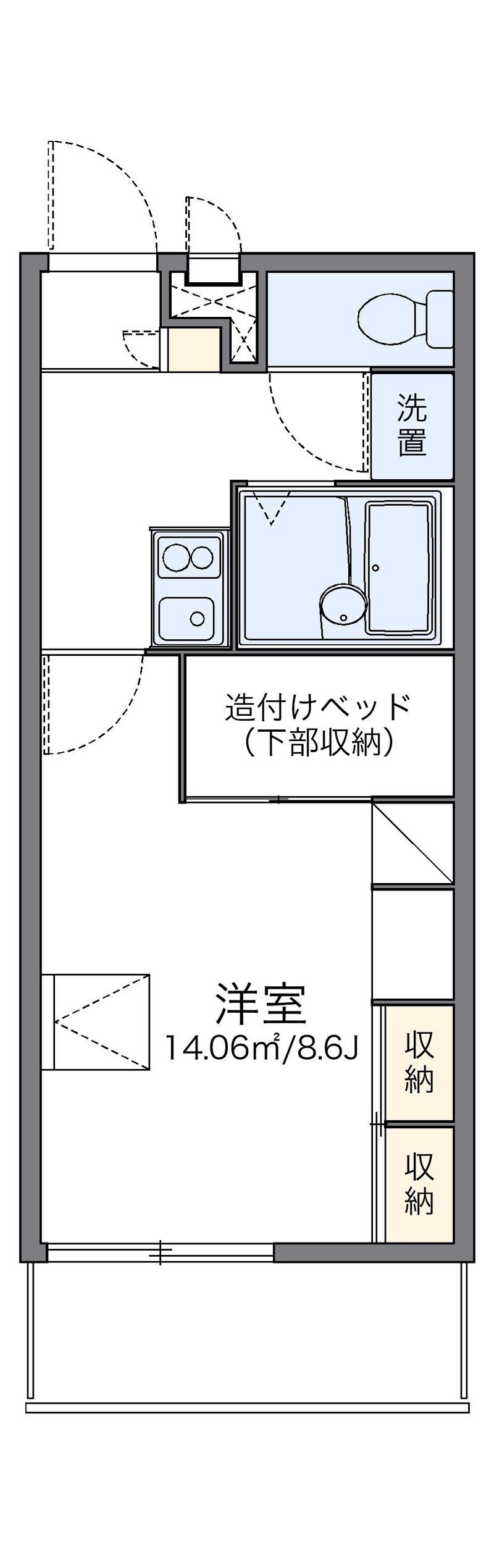 レオパレスらいちょう 間取図