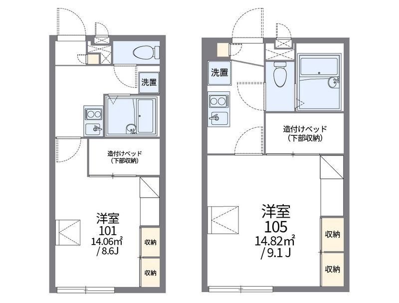 レオパレス江川 間取図