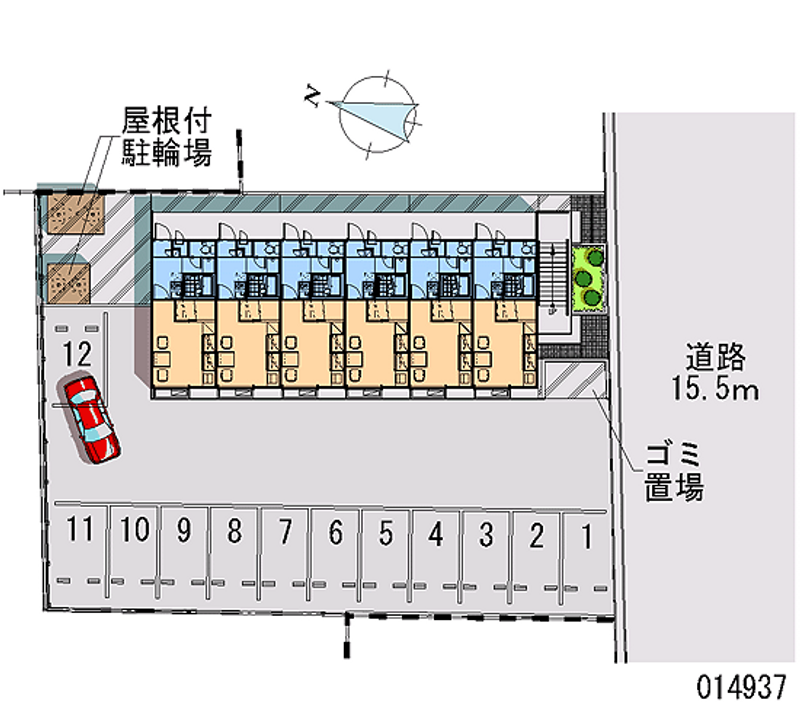 レオパレスメルヴェイユ 月極駐車場