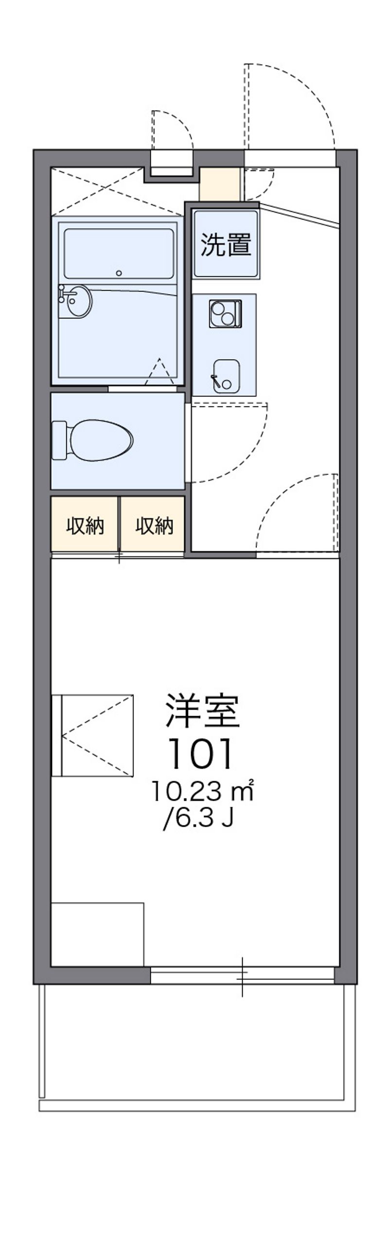 レオパレスかもじや 間取図