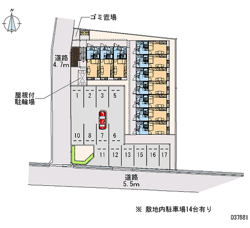 レオパレスくれーる大安寺 月極駐車場