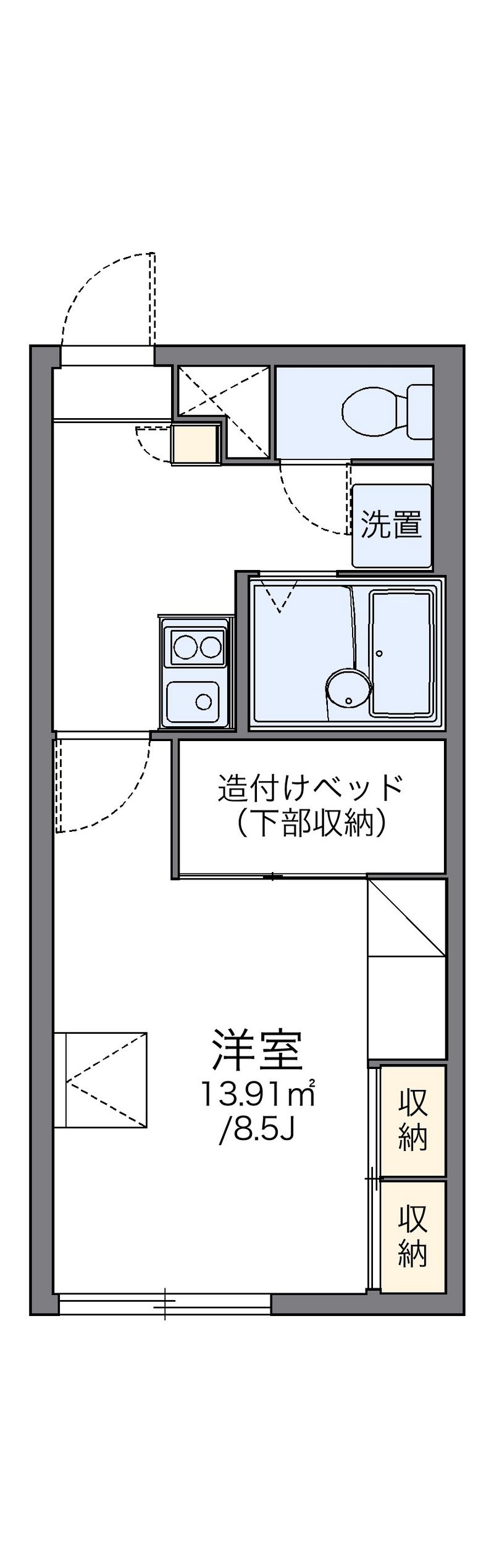 レオパレスパルシティ本町２２ 間取図