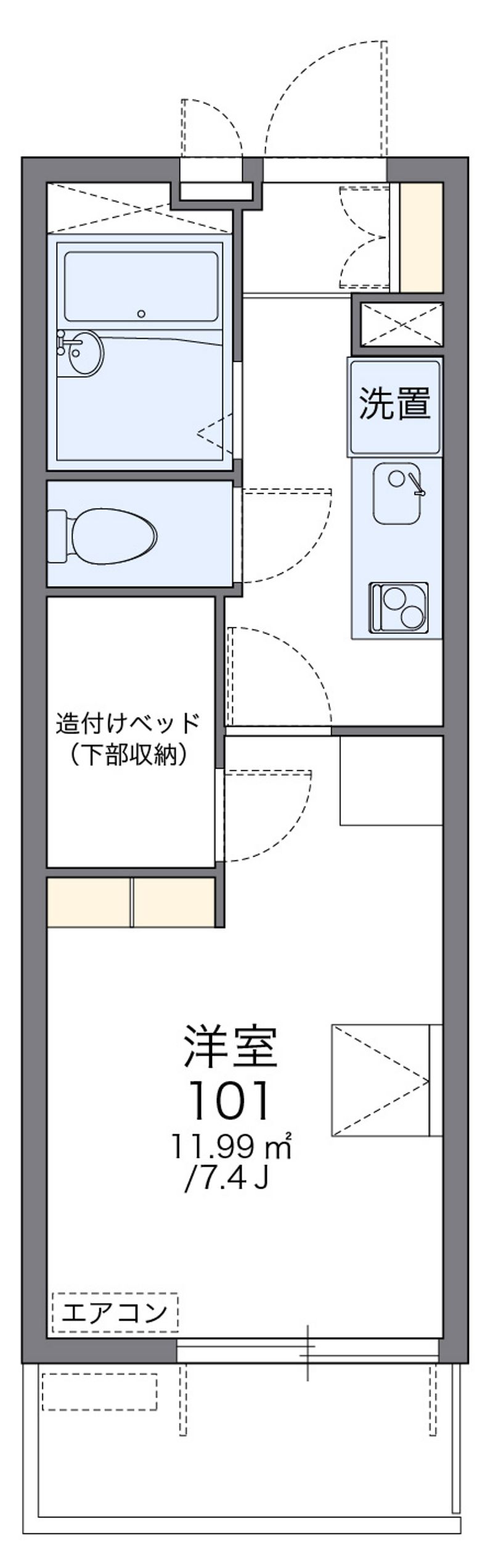 レオパレスフーカ西町 間取図