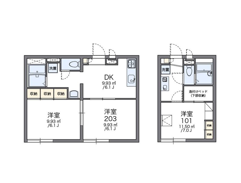 レオパレスピエールＡ 間取図