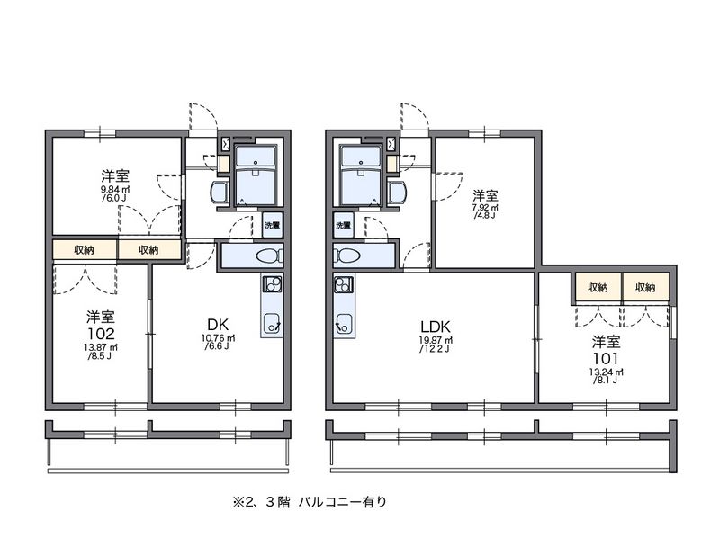 レオパレス鹿子木ＡＲＥＡⅠ 間取図