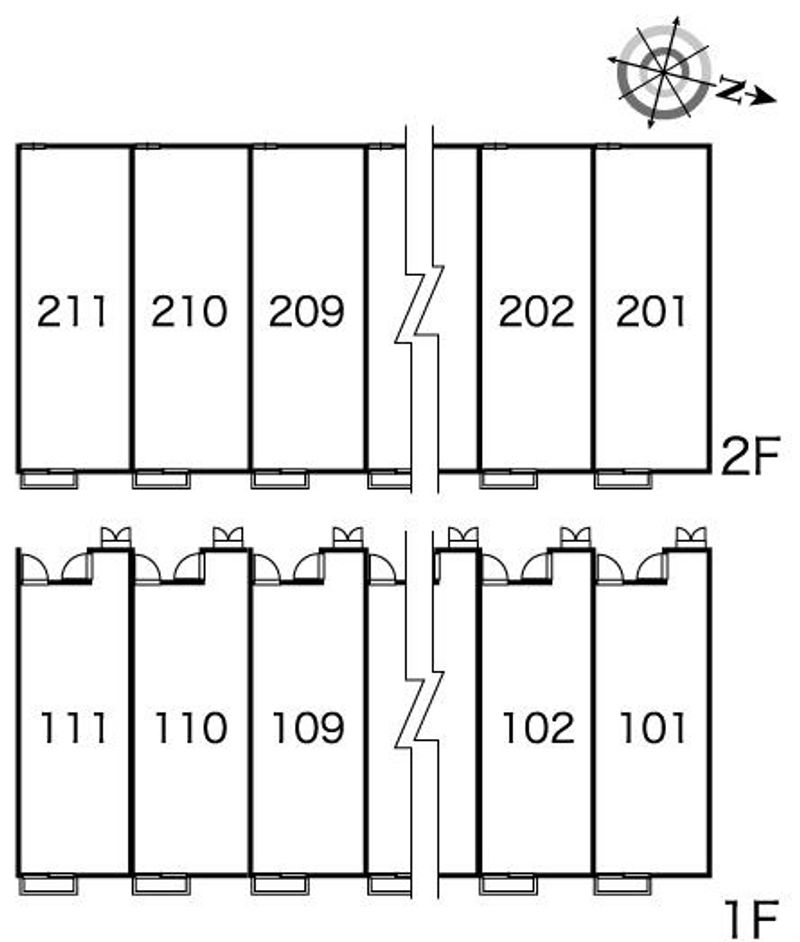 レオパレスキュルティ上林 間取配置図