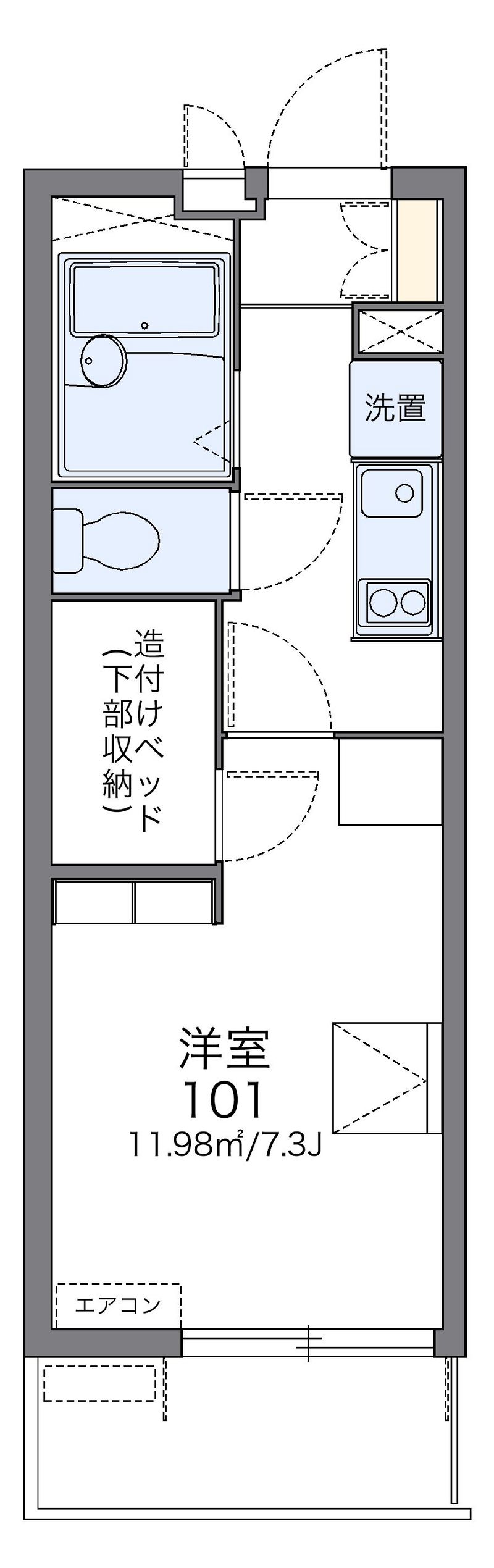 レオパレスディアコート大谷 間取図