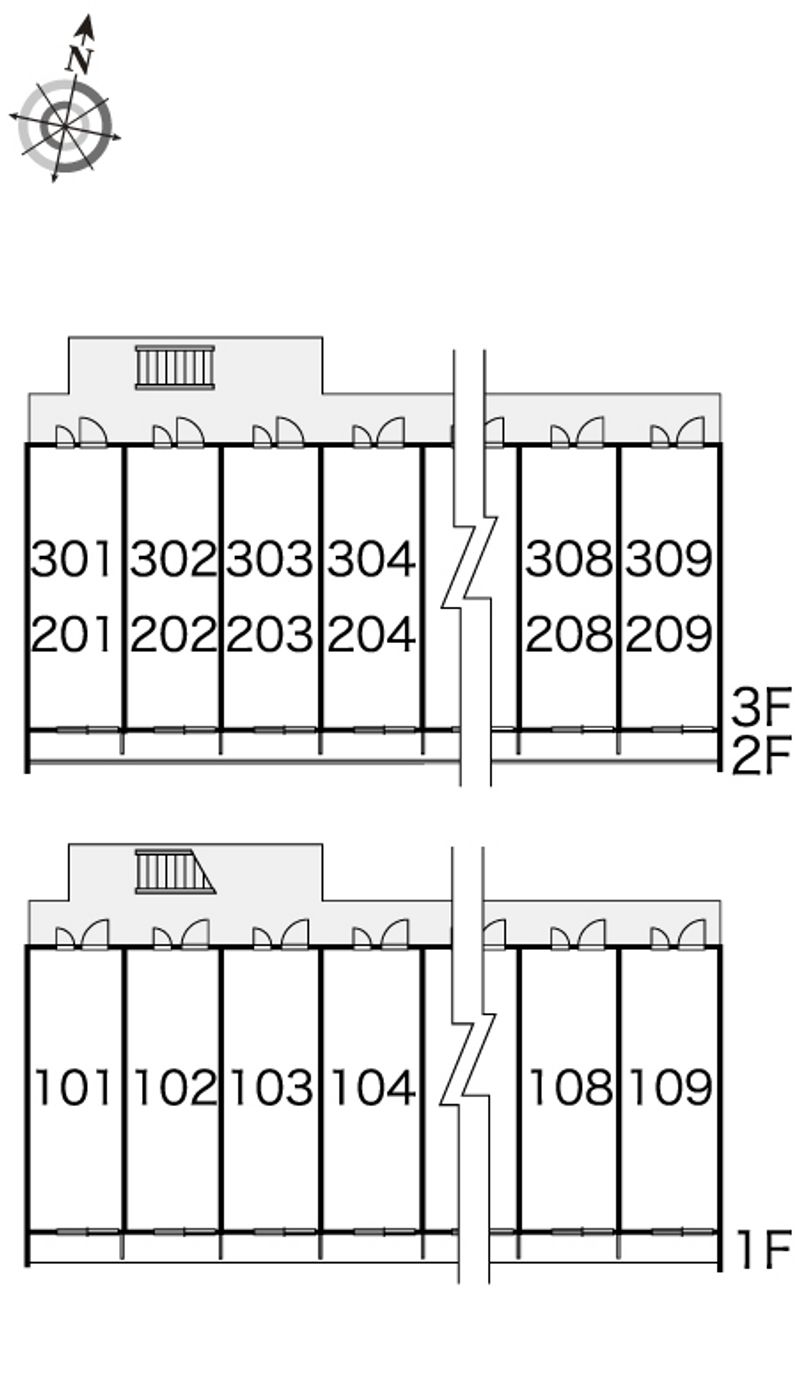 レオパレスひいらぎ南 間取配置図