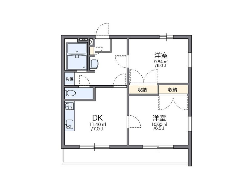 レオパレスセリティー湘南 間取図