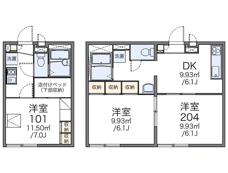 レオパレスオアゾＣ 間取図