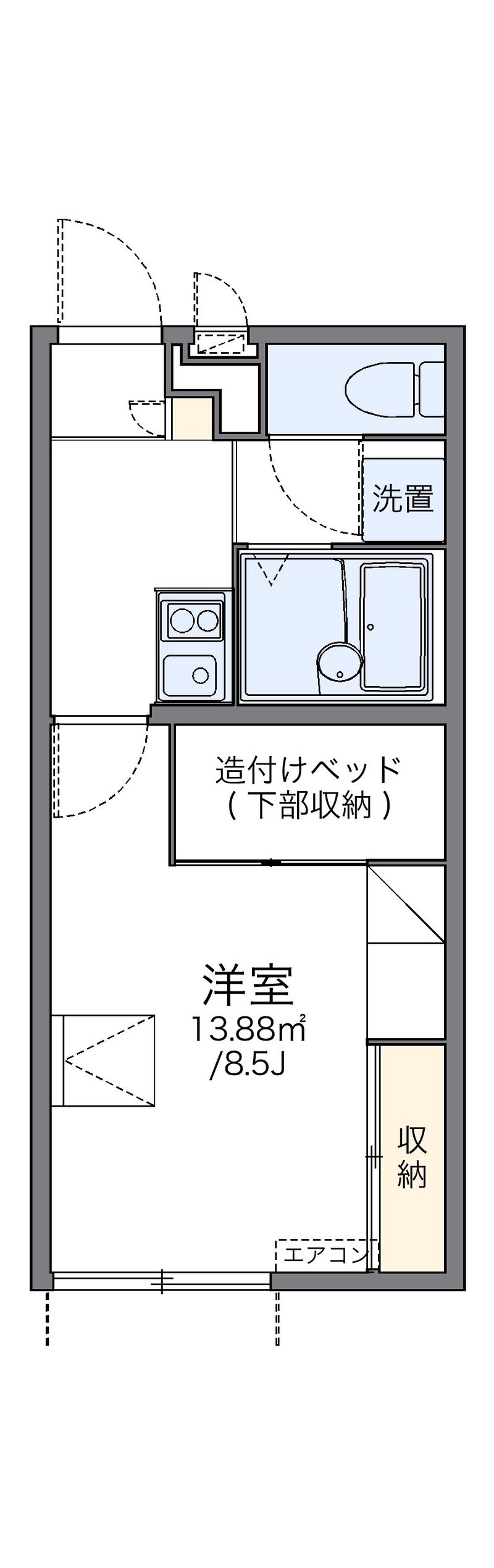 レオパレスシーエスリバー 間取図