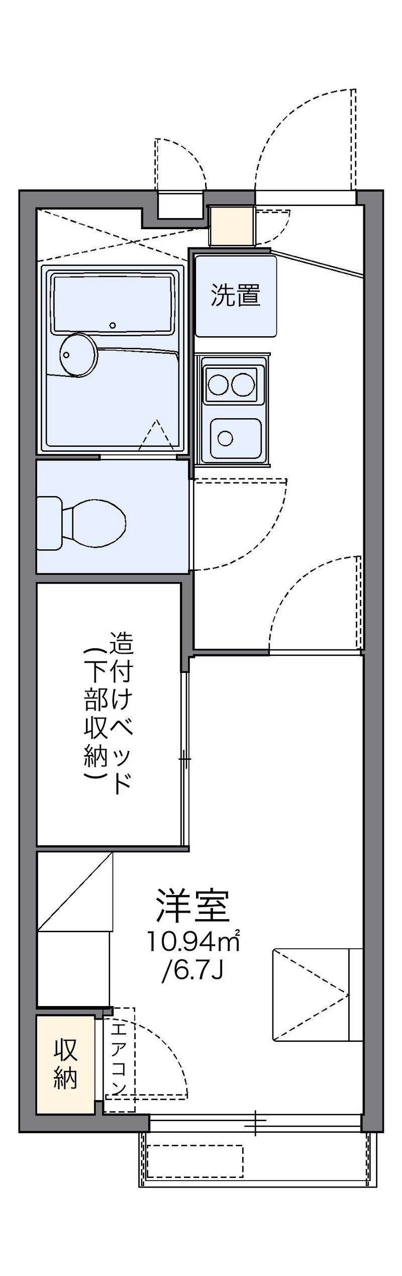レオパレス二条駅前 間取図