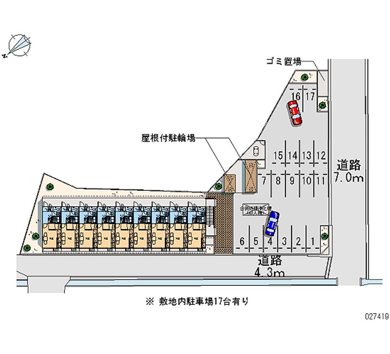 レオパレスラークⅡ 月極駐車場