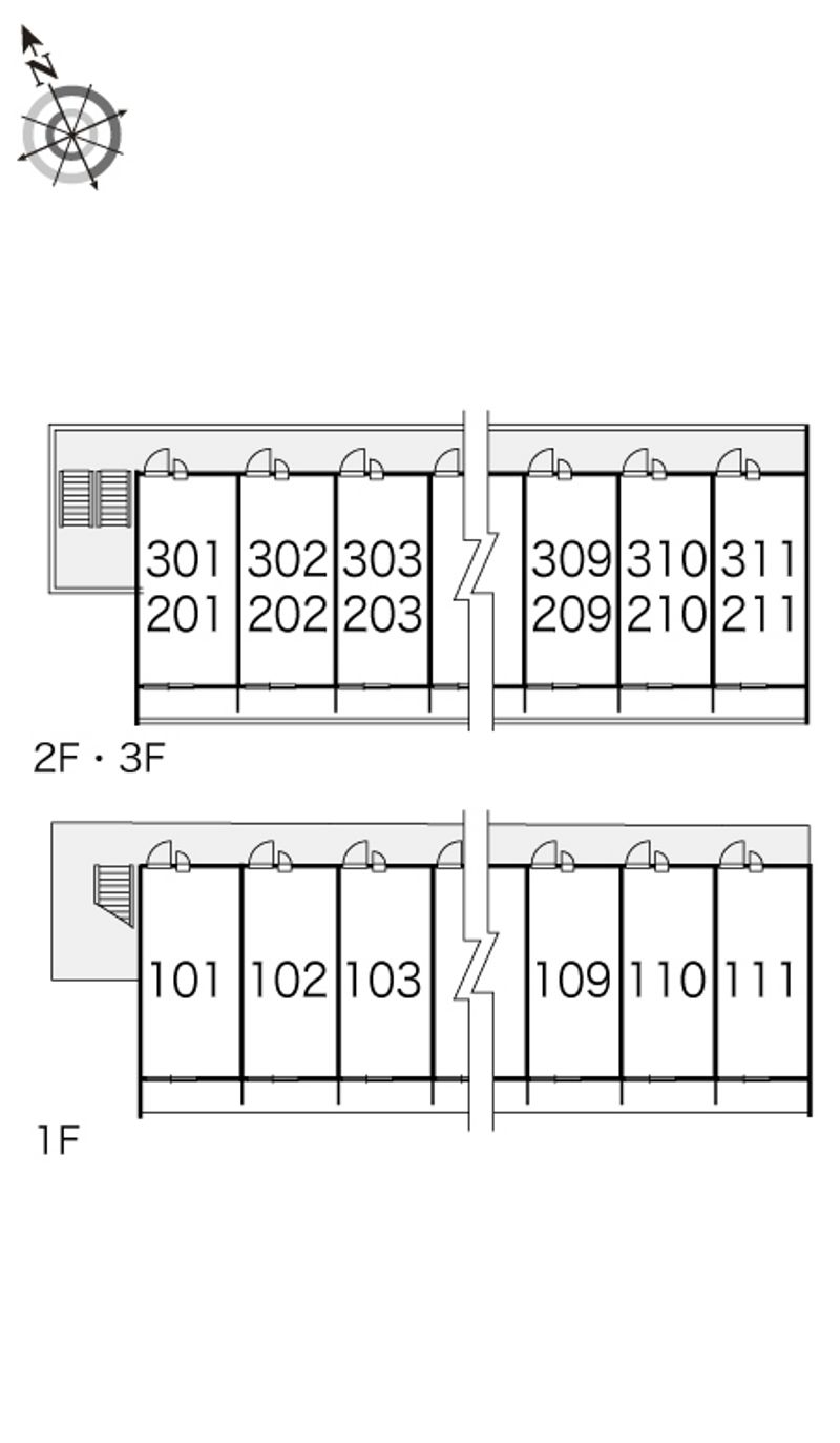 レオパレス福丸Ⅲ 間取配置図