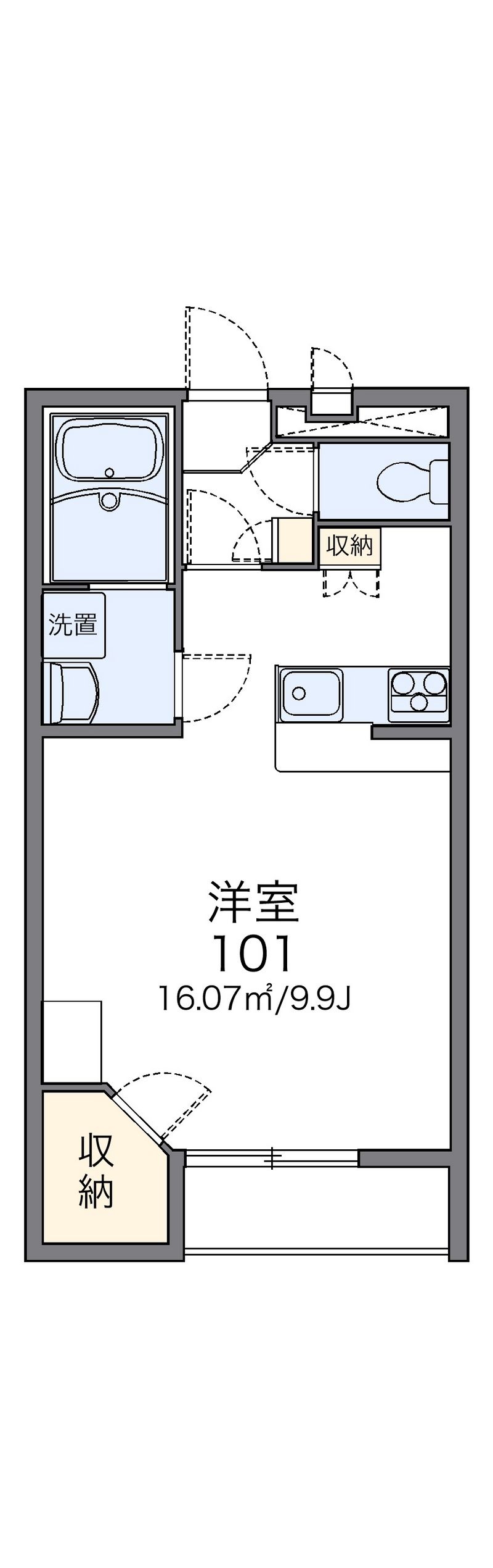 レオパレスメルベーユ廣　大川 間取図