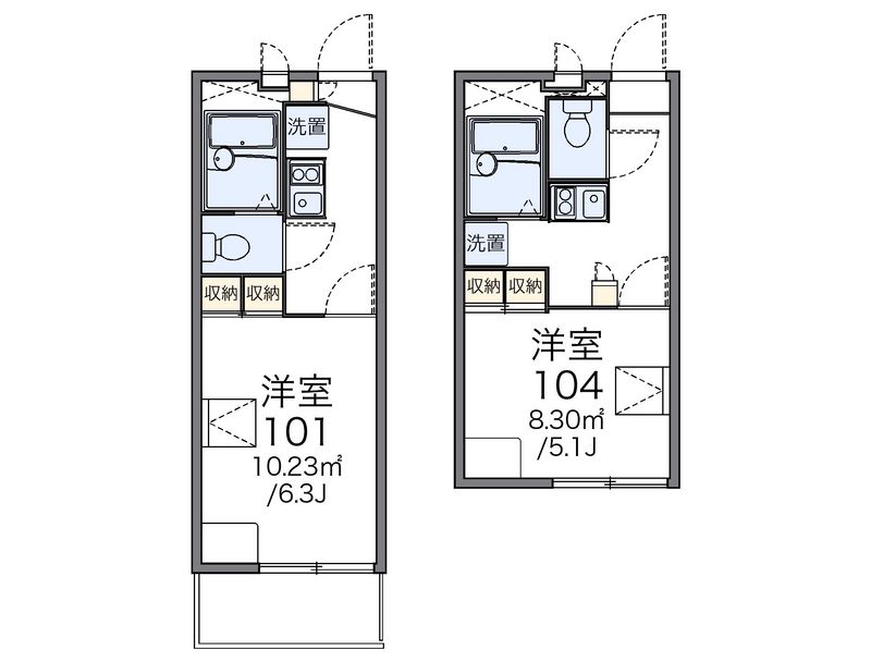 レオパレス中福生公園 間取図