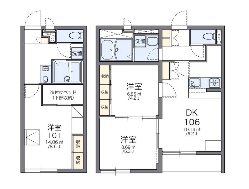 レオパレスパークサライ 間取図
