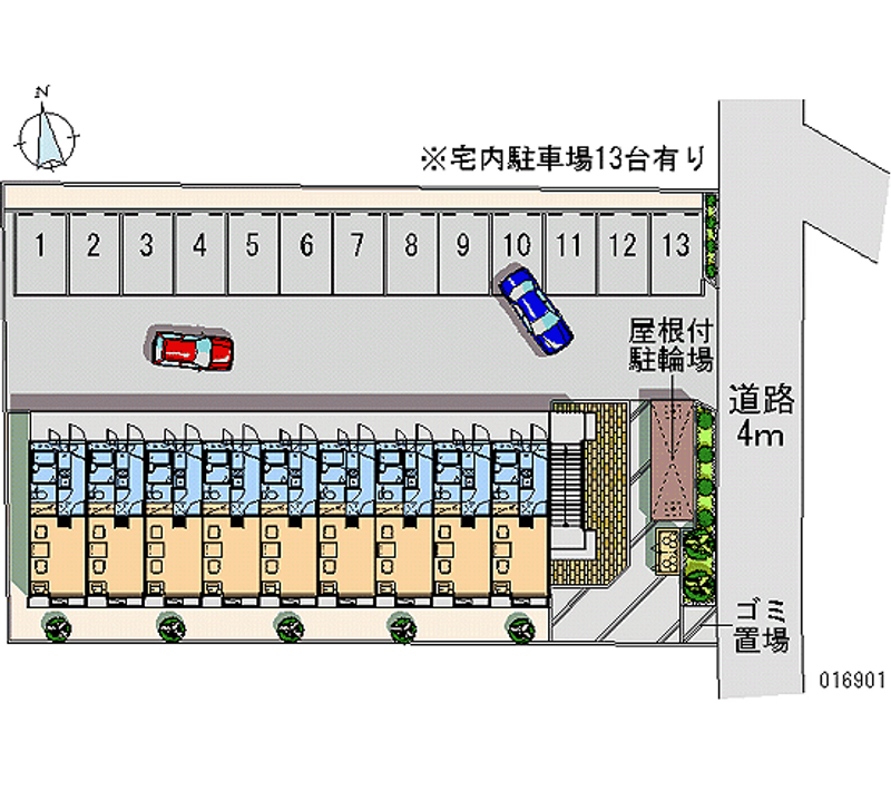 レオパレスロミール 月極駐車場