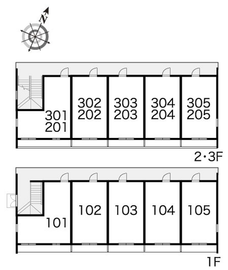 レオパレス彩弐番館 間取配置図