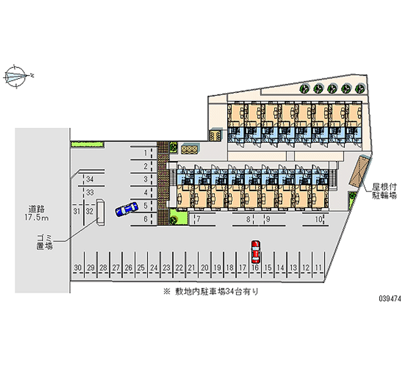 レオパレスソレイユ朝日 月極駐車場