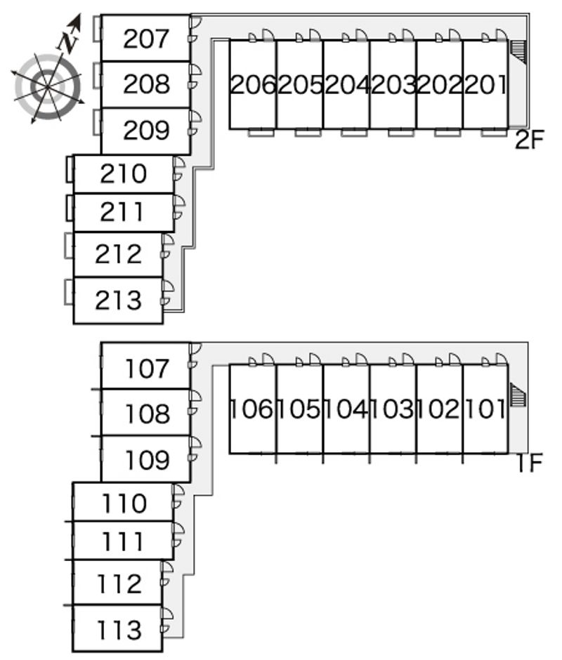 レオパレス長左衛門Ⅱ 間取配置図