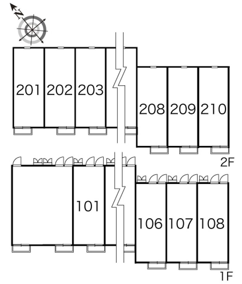 レオパレスグリーンリバー２ 間取配置図
