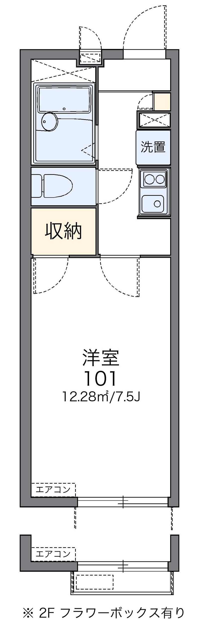 レオパレスフローラ　Ｓ 間取図