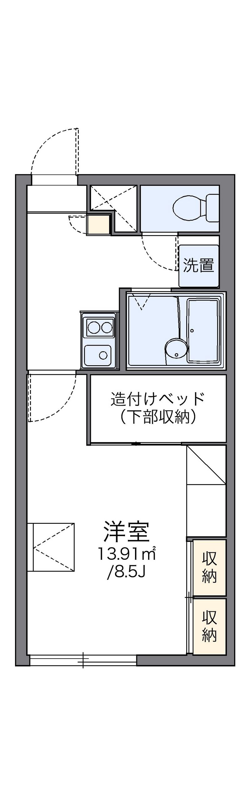 レオパレスビュー元町 間取図