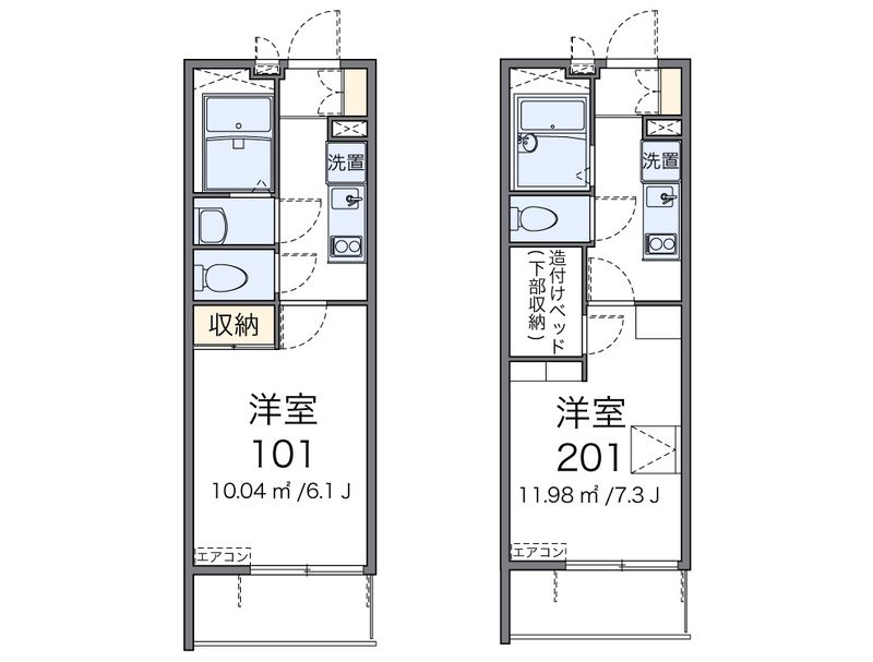 レオパレスワッフル 間取図