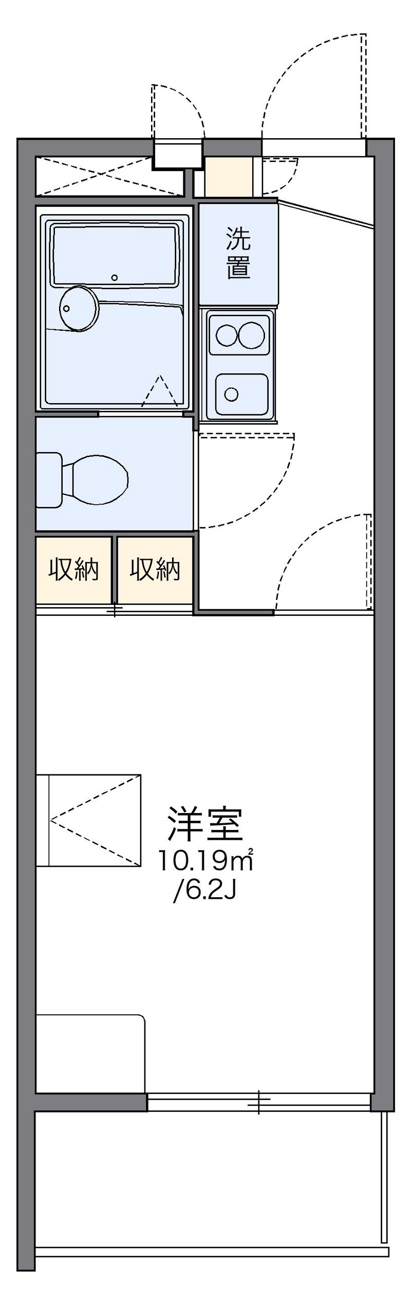 レオパレスフルール竹ノ下 間取図