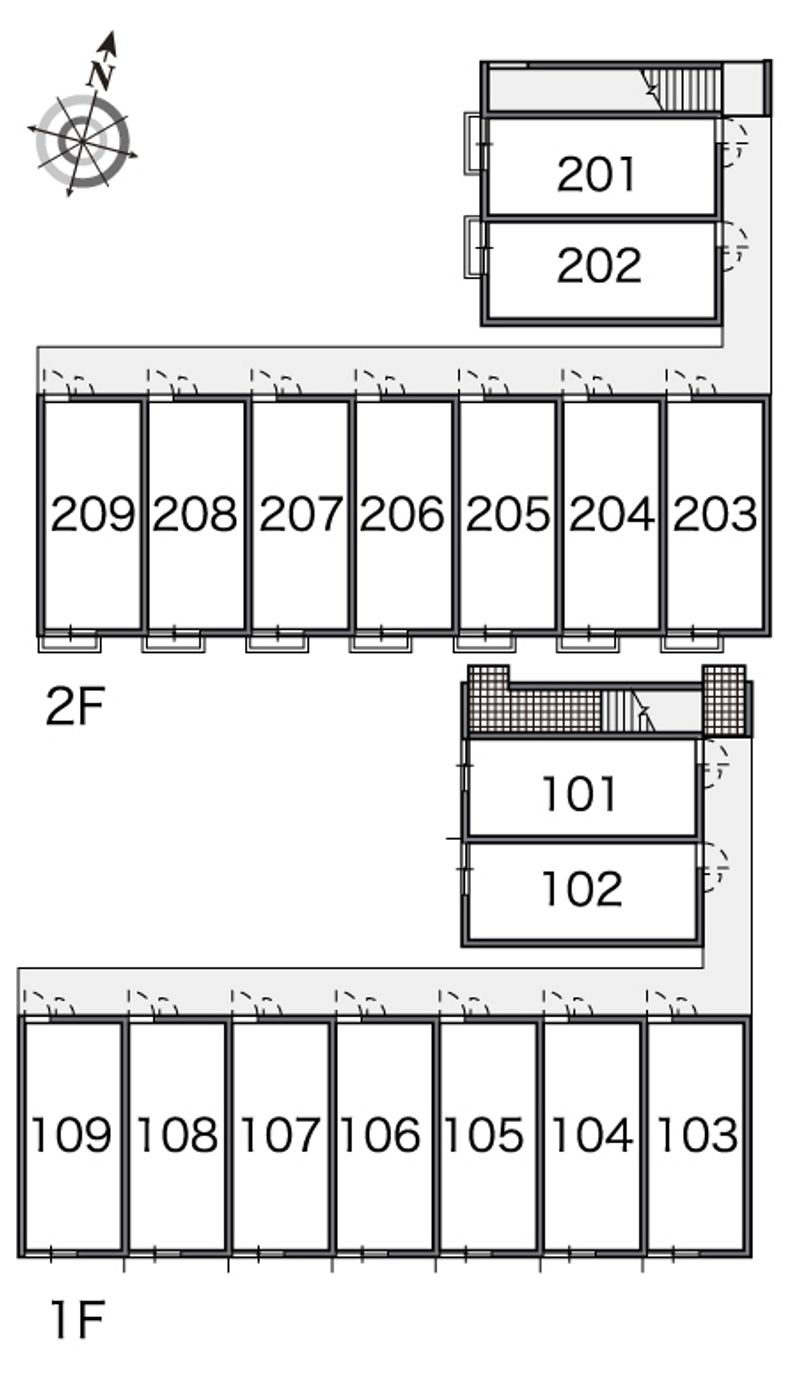 レオパレスレインボー松ヶ丘 間取配置図