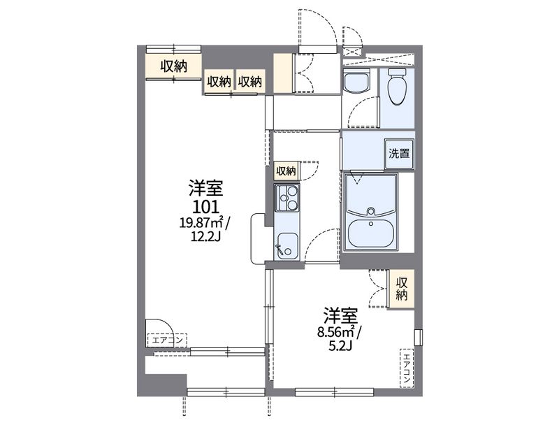 レオパレスりんごの花 間取図
